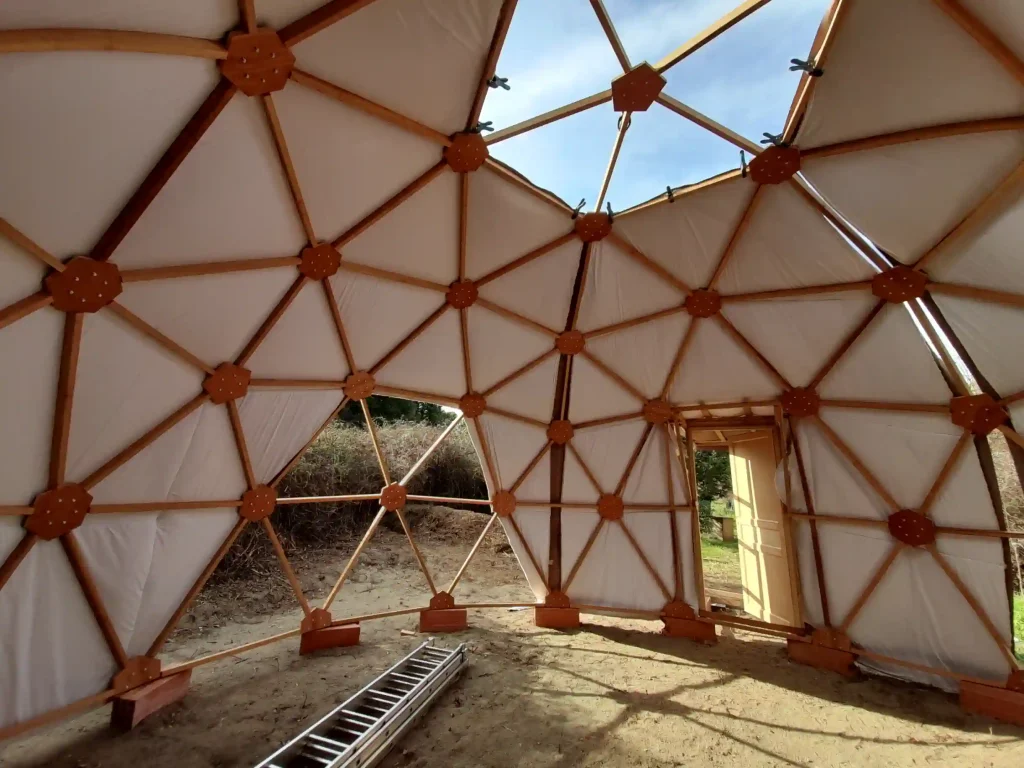 Dome being assembled